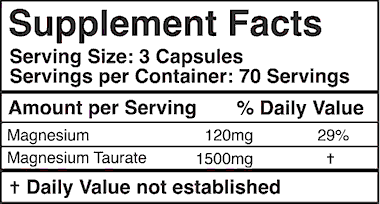 magnesium taurate supplement facts